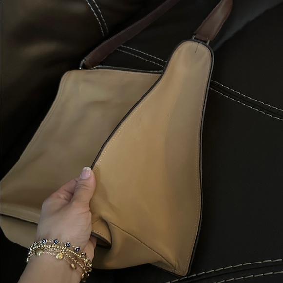 Vintage Coach Monterey Zip 6143 Tan Leather Shoulder Bag 1999 Trapeze - Picture 7 of 10